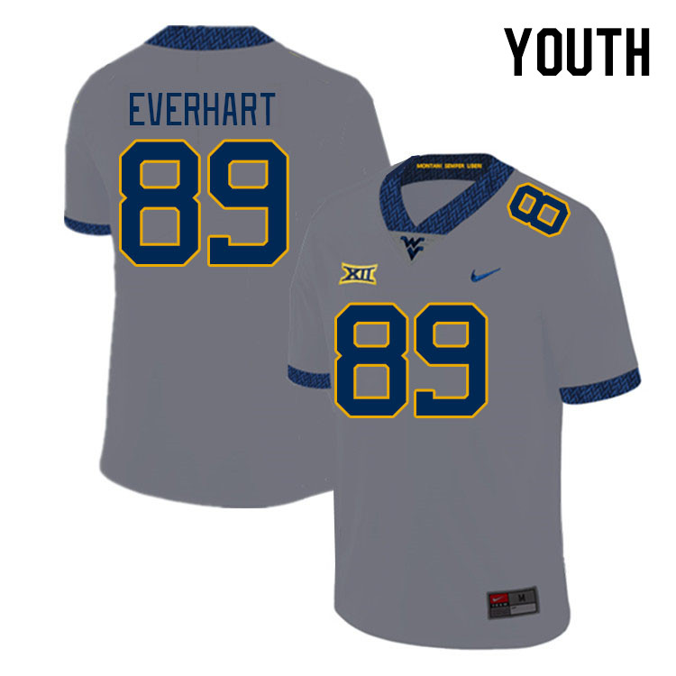 Youth #89 Carson Everhart West Virginia Mountaineers College Football Jerseys Stitched Sale-Gray - Click Image to Close
